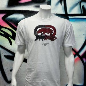 Ecko Unltd by Marc Ecko White Red Black Rhino Raised Graphics T-Shirt Large LG